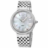 Gevril Women's Genoa White Mop Dial, Stainless Steel Diamond Watch