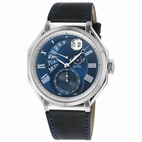 Gevril Men's Marchese Stainless Steel Case, Blue Dial,  Genuine Italian Blue Leather Strap Watch