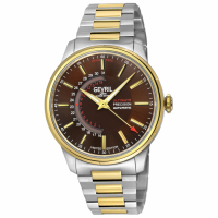 Gevril Men's Guggenheim Automatic 316L Stainless Steel Brown Dial, 316L Stainless Steel Ip Gold Watch