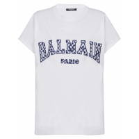 Balmain Women's 'Gingham Paris' T-Shirt