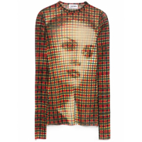 Jean Paul Gaultier Women's 'Graphic-Print Tartan' Long Sleeve top