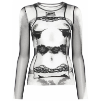 Jean Paul Gaultier Women's 'The Body Lace' Long Sleeve top