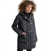 DKNY 'Hooded Toggle Quilted Coat' pour Femmes