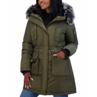 Steve Madden 'Juniors' Faux-Fur-Trim Hooded Puffer Parka Coat' pour Femmes