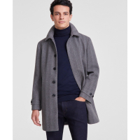 Tommy Hilfiger Herringbone Charcoal Overcoat' pour Hommes