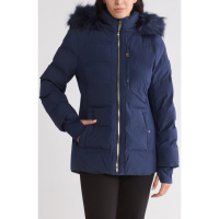 Michael Kors Women's 'Faux Fur Trim Water Resistant Hooded Puffer Jacket'