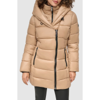 DKNY Women's 'Asymmetric Bib Packable Quilted Coat'