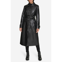 Calvin Klein Women's 'Faux Leather Belted Trench Coat'