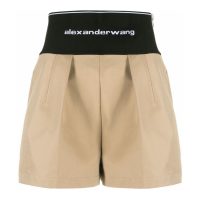 Alexander Wang Women's 'Logo-Waist Pleated' Shorts