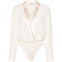 Elisabetta Franchi Body 'Logo-Zip Detail Georgette' pour Femmes