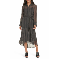 Calvin Klein Robe Midi 'Herringbone Long Sleeve' pour Femmes