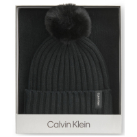 Calvin Klein Ensemble bonnet et écharpe 'Faux-Fur Pom Boxed' pour Femmes - 2 Pièces