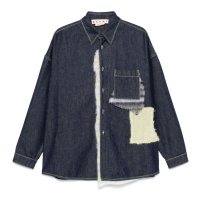 Marni Chemise en Jean 'Knitted-Patchwork' pour Hommes