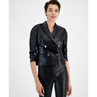 Michael Kors Blazer 'Faux-Leather Cropped' pour Femmes