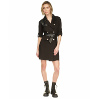 Michael Kors Robe mini 'Belted Faux-Leather Trim' pour Femmes