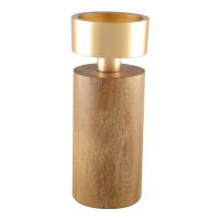 Aulica Wood & Gold Candle Holder 19 cm