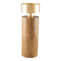 Aulica Wood And Gold Metal Candle Holder 23 cm