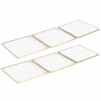 Aulica Set Of 6 Glass Coaster With Gold Rim