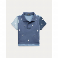 Ralph Lauren 'Polo Pony Stretch Mesh Boxy Polo Shirt' für Kleine Mädchen