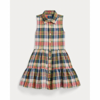 Ralph Lauren 'Plaid Cotton Madras Shirtdress' für Kleine Mädchen