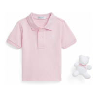 Polo Ralph Lauren 'Cotton Mesh Polo Shirt and Bear Gift Box Set' für Baby Mädchen