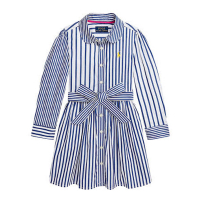 Ralph Lauren 'Striped Cotton Poplin Fun Shirtdress' für Kleine Mädchen