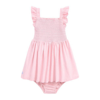 Ralph Lauren 'Smocked Cotton Jersey Dress & Bloomer' für Kleine Mädchen