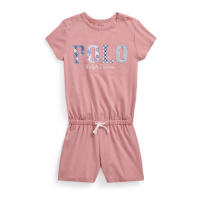 Ralph Lauren 'Mixed Logo Cotton Jersey Romper' für Kleine Mädchen