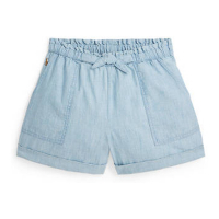 Ralph Lauren 'Cotton Chambray Camp Shorts' für große Mädchen