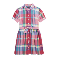 Ralph Lauren 'Cotton Madras Shirtdress' für große Mädchen