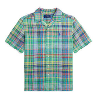 Ralph Lauren 'Plaid Linen Camp Shirt' für großes Jungen