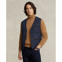 Polo Ralph Lauren Gilet 'Suede-Trim Quilted' pour Hommes