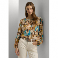 LAUREN Ralph Lauren Blouse 'Floral Crinkle Georgette Tie-Neck' pour Femmes