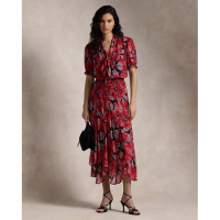 Polo Ralph Lauren Robe de soirée 'Floral Georgette Tie-Neck' pour Femmes