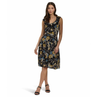 LAUREN Ralph Lauren Robe sans manches 'Floral Belted Crinkle Georgette' pour Femmes