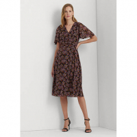 LAUREN Ralph Lauren Robe 'Floral Belted Crinkle Georgette' pour Femmes