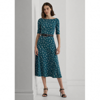 LAUREN Ralph Lauren Robe Midi 'Floral Stretch Cotton' pour Femmes