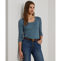 LAUREN Ralph Lauren Henley 'Rib-Knit' pour Femmes