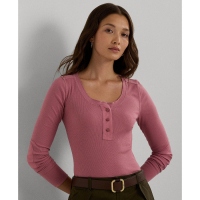 LAUREN Ralph Lauren Henley 'Rib-Knit' pour Femmes