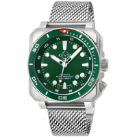 Gevril Men's XO Submarine SS Case, SS/GRN Bezel, Green Dial, Stainless Steel Bracelet