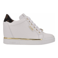 Guess Women's 'Faster Lace Up Fashion Logo' Wedged Sneakers