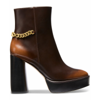 Michael Kors Women's 'Carlisle Chain-Detail Brown' High Heeled Boots