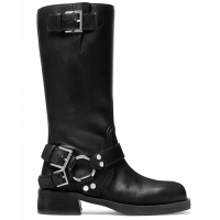 Michael Kors Women's 'Crosby Leather Moto' Long Boots