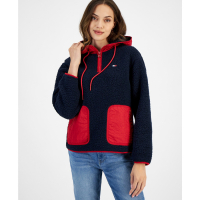 Tommy Hilfiger Women's 'Solid Sherpa Hooded Pullover' Jacket