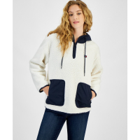 Tommy Hilfiger Women's 'Solid Sherpa Hooded Pullover' Jacket