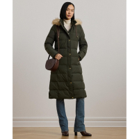 LAUREN Ralph Lauren Women's 'Maxi Faux-Fur-Trimmed Hooded' Puffer Coat