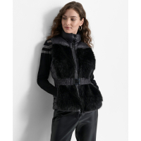 DKNY Women's 'Faux-Fur-Trim Sleeveless' Vest