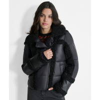 DKNY Women's 'Sherpa-Trim' Puffer Jacket