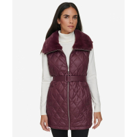 Calvin Klein Women's 'Quilted Faux-Fur Collar' Vest