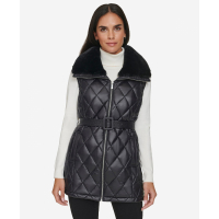 Calvin Klein Women's 'Quilted Faux-Fur Collar' Vest